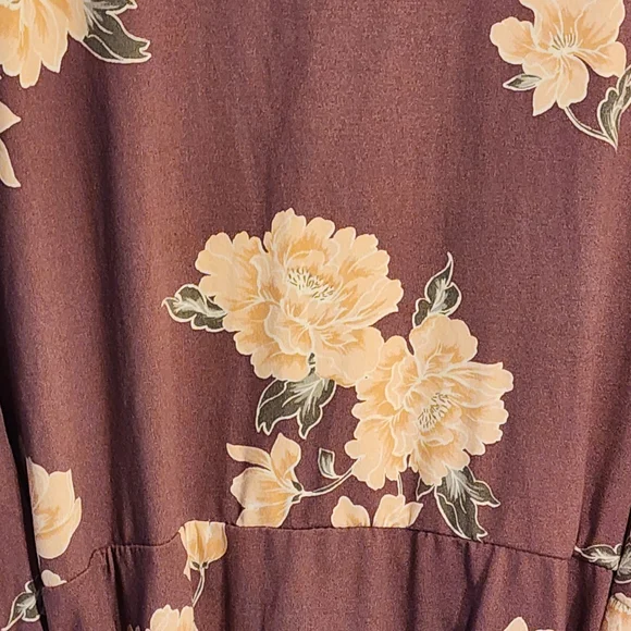 Purple Floral Wrap Top Super Soft Stretchy Women's Blouse - Picture 6 of 6